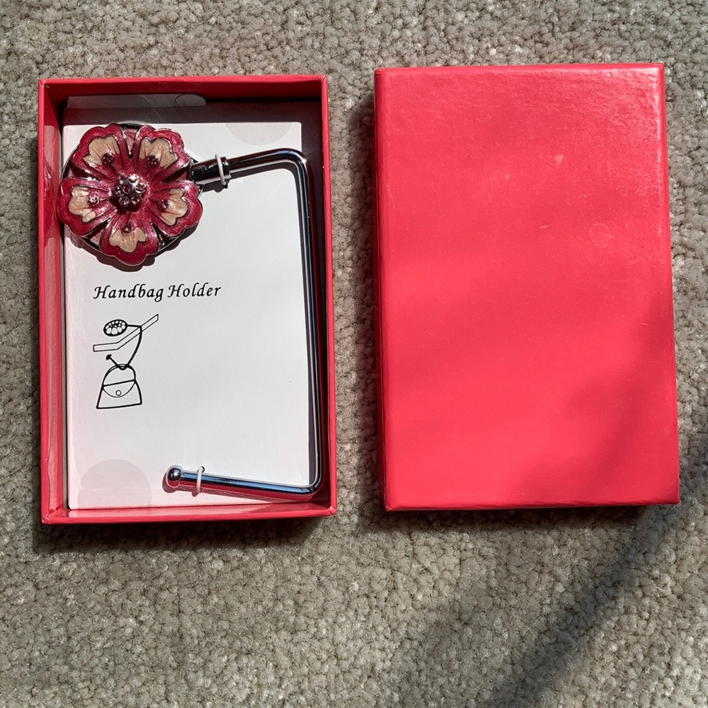 Flower purse hook / handbag holder